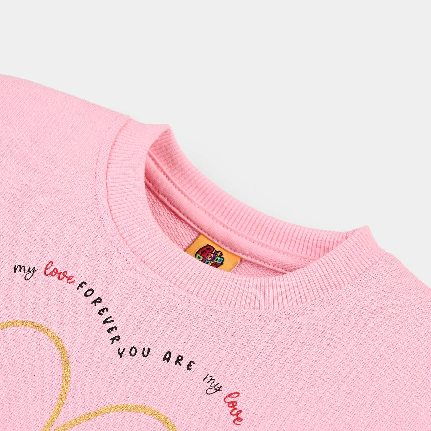 Girls Cotton Terry Sweatshirt You Are My Love-C.Pink