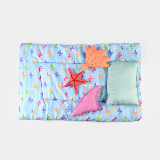 Blue Whale & Seaweed Braid Cot Bedding 7Pcs