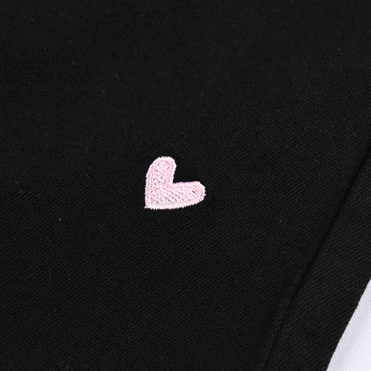 Girls Denim Stretch HEARTS-BLACK