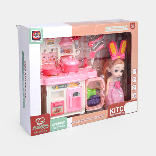 Mini Toy Kitchen Playset with Doll | Cook, Play & Imagine