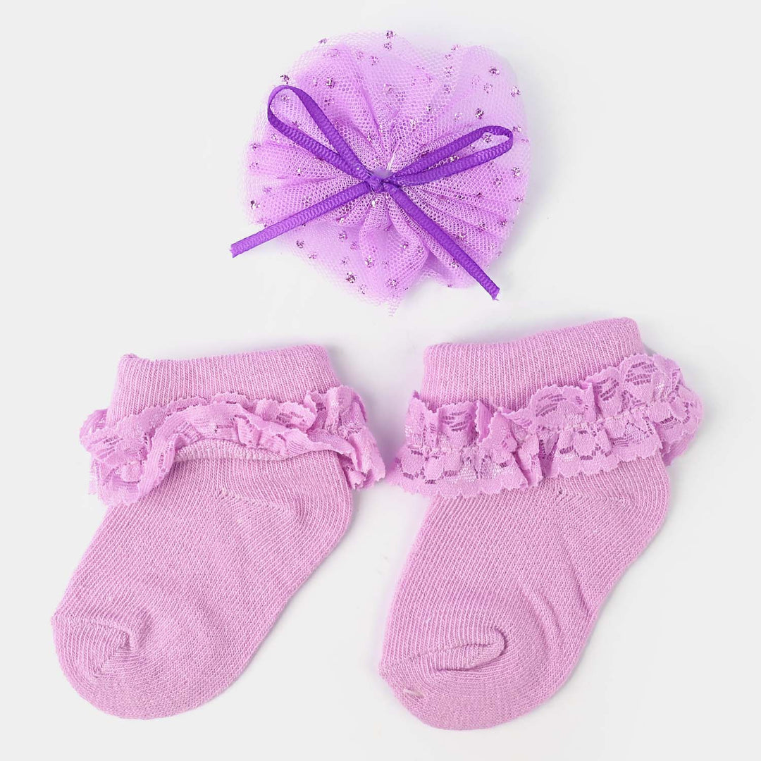 Baby Headwrap & Socks | 0-6M