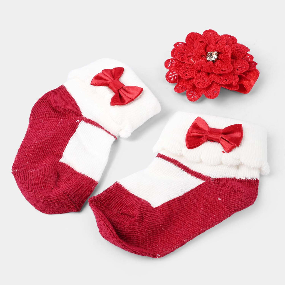 Baby Headwrap & Socks | 0-6M