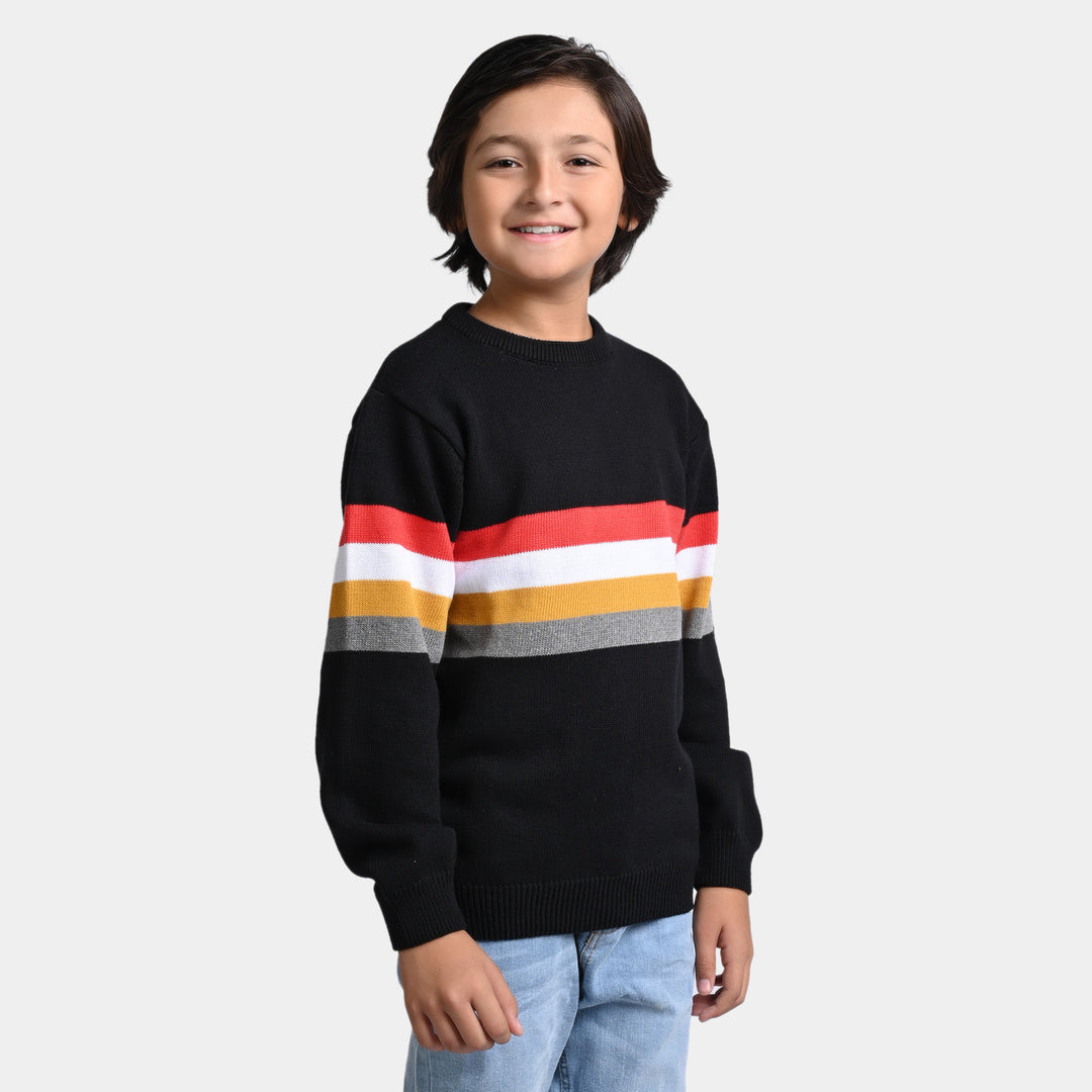 Boys Cotton Full Sleeves Sweater Striper-STRIPE