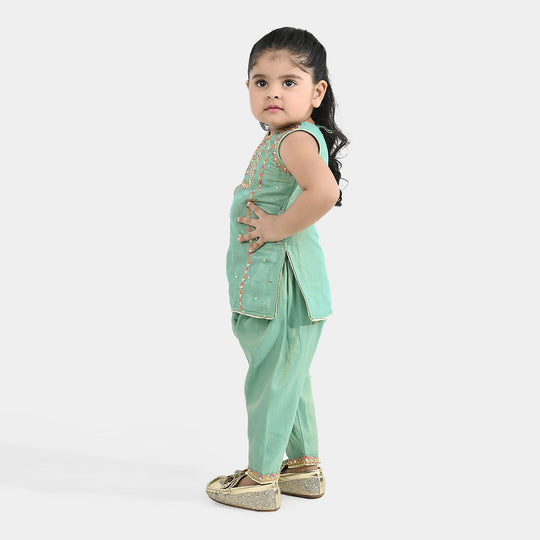 Infant Girls Net 2Pcs Suit (Zara Noor) - Green
