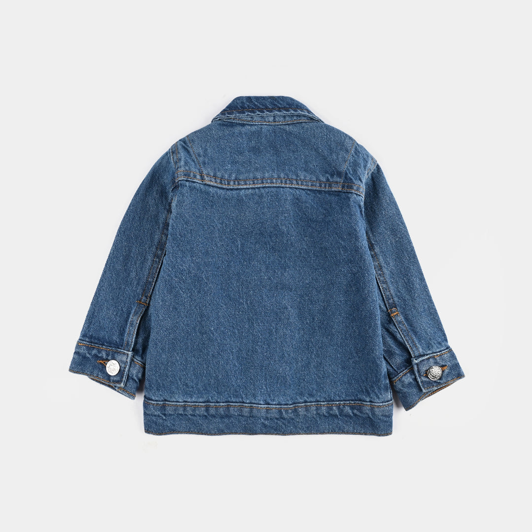 Infant Girls Denim Stretch Woven Jacket Floral Bee-LT.Blue