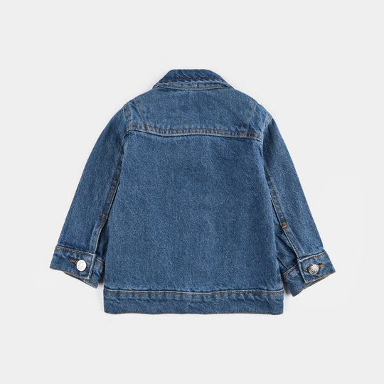 Infant Girls Denim Stretch Woven Jacket Floral Bee-LT.Blue
