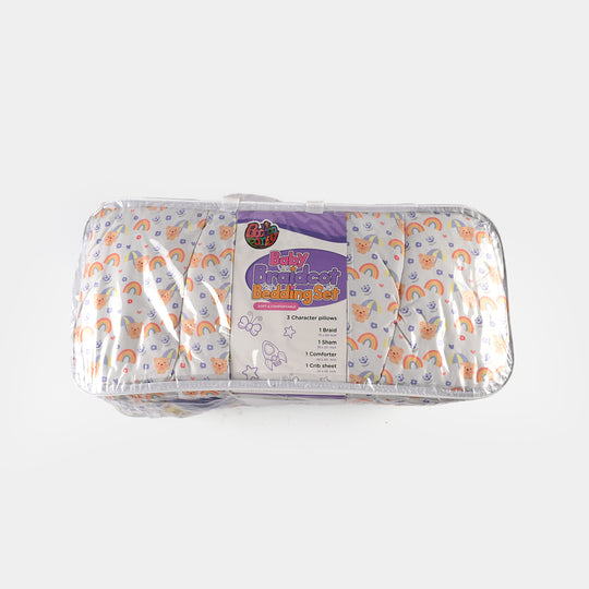 Cream Bear & Umbrella Braid Cot Bedding 7Pcs