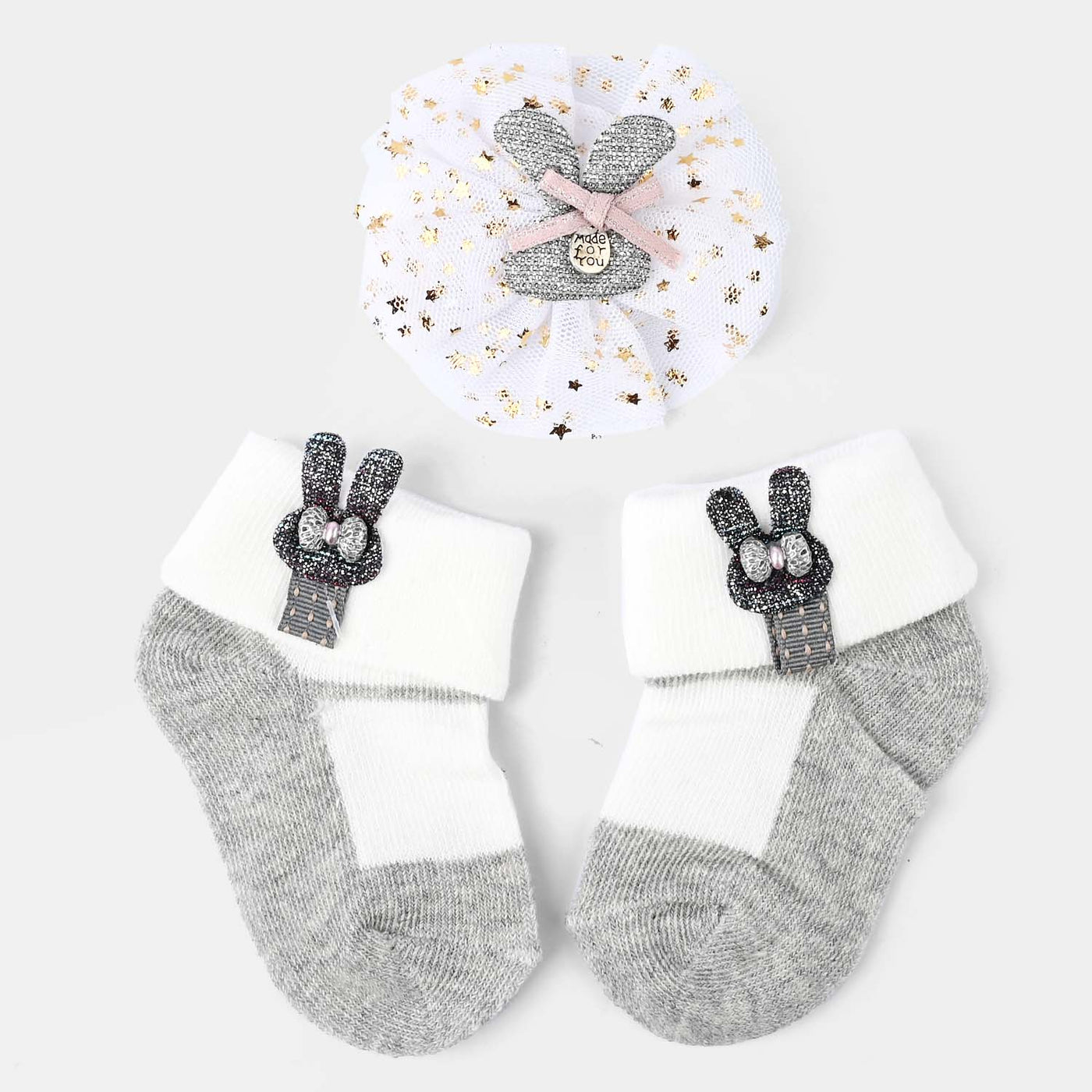 Baby Headwrap & Socks | 0-6M