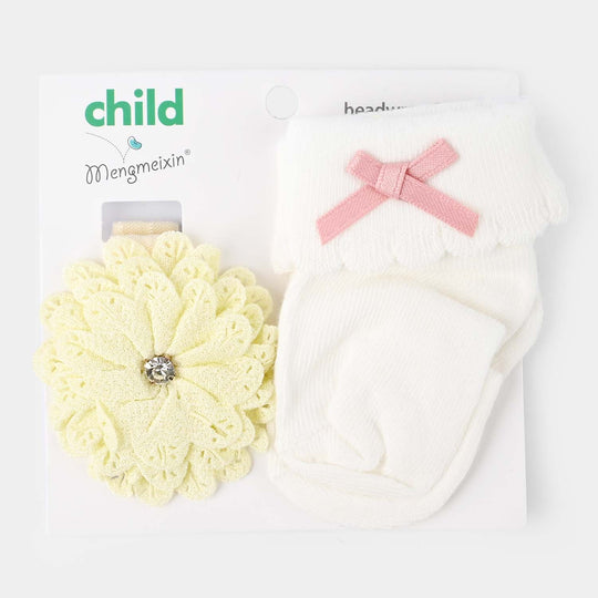 Baby Headwrap & Socks | 0-6M