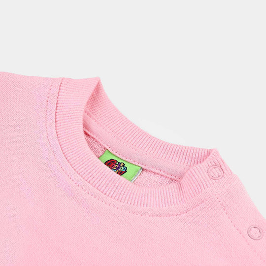 Infant Girls Cotton Terry Sweatshirt Bambi-Candy Pink