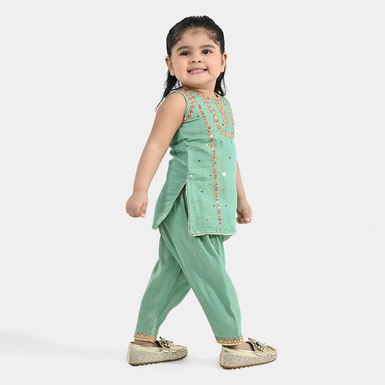 Infant Girls Net 2Pcs Suit (Zara Noor) - Green