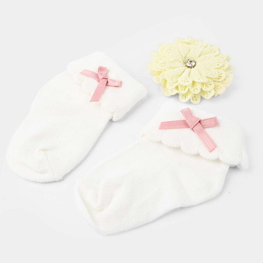 Baby Headwrap & Socks | 0-6M