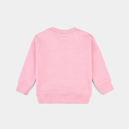 Infant Girls Cotton Terry Sweatshirt Bambi-Candy Pink