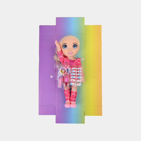 Fashion Doll Makeup Nail Polish With Light & Music