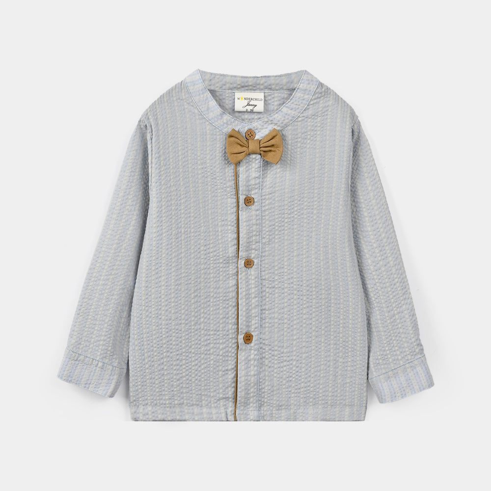 Boys Cotton Interlock Woven Suit 320 - 034- Blue.Beige