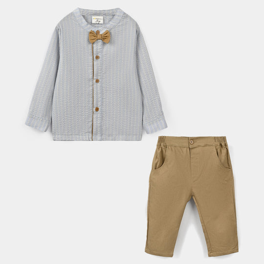 Boys Cotton Interlock Woven Suit 320 - 034- Blue.Beige