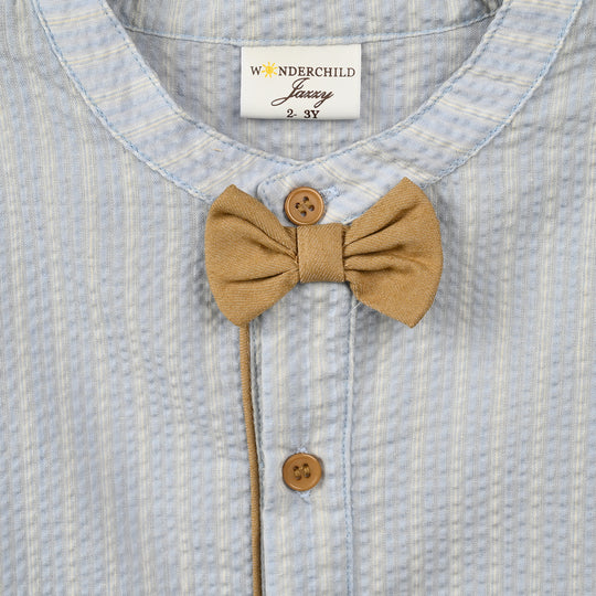 Boys Cotton Interlock Woven Suit 320 - 034- Blue.Beige