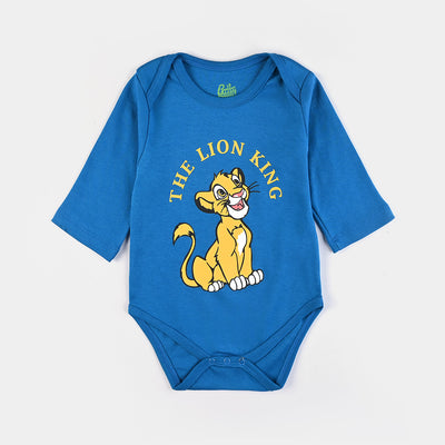 Infant Unisex Cotton Interlock Basic Romper Lion King-M.K.Blue