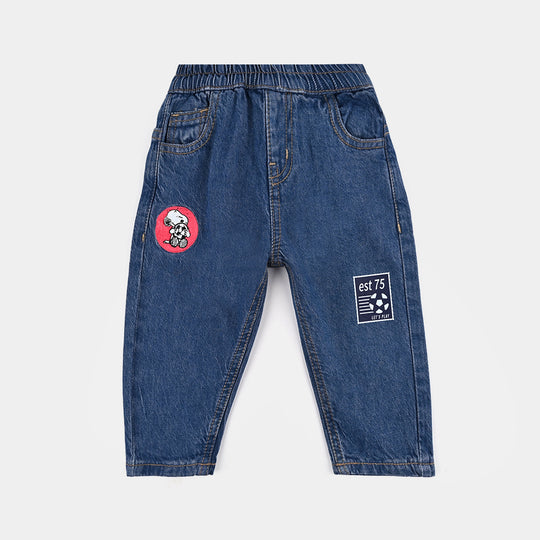 Infant Boys Denim Stretch Pant-DARK BLUE