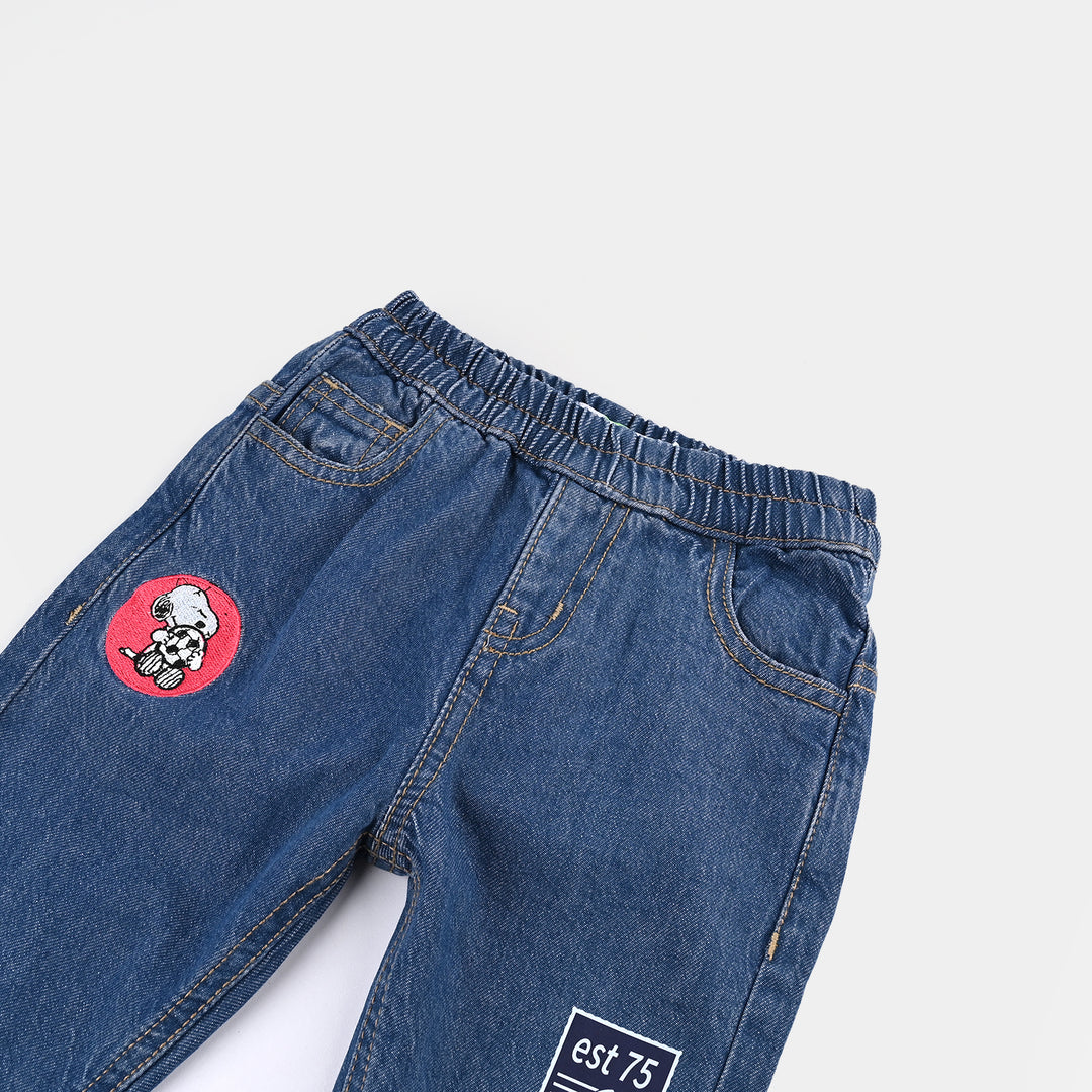 Infant Boys Denim Stretch Pant-DARK BLUE