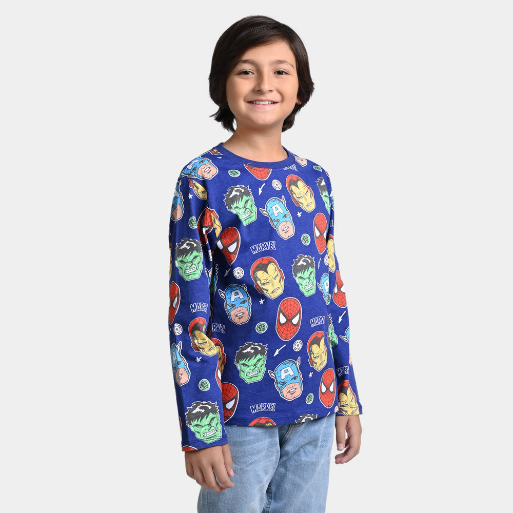 Boys Slub Jersey T-Shirt F/S -Navy Blue
