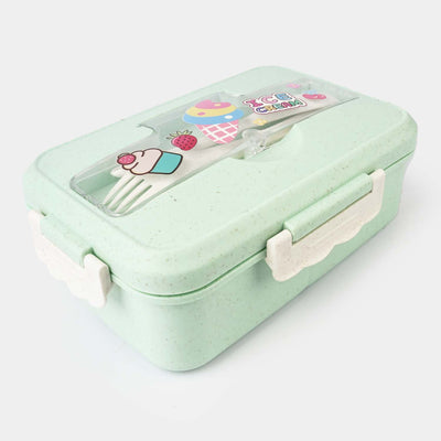 PLASTIC LUNCH BOX WITH SPOON, FORK