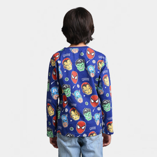 Boys Slub Jersey T-Shirt F/S -Navy Blue