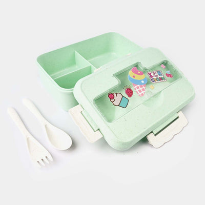 PLASTIC LUNCH BOX WITH SPOON, FORK