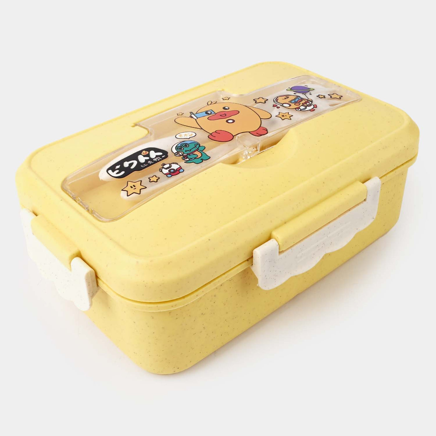 PLASTIC LUNCH BOX WITH SPOON, FORK