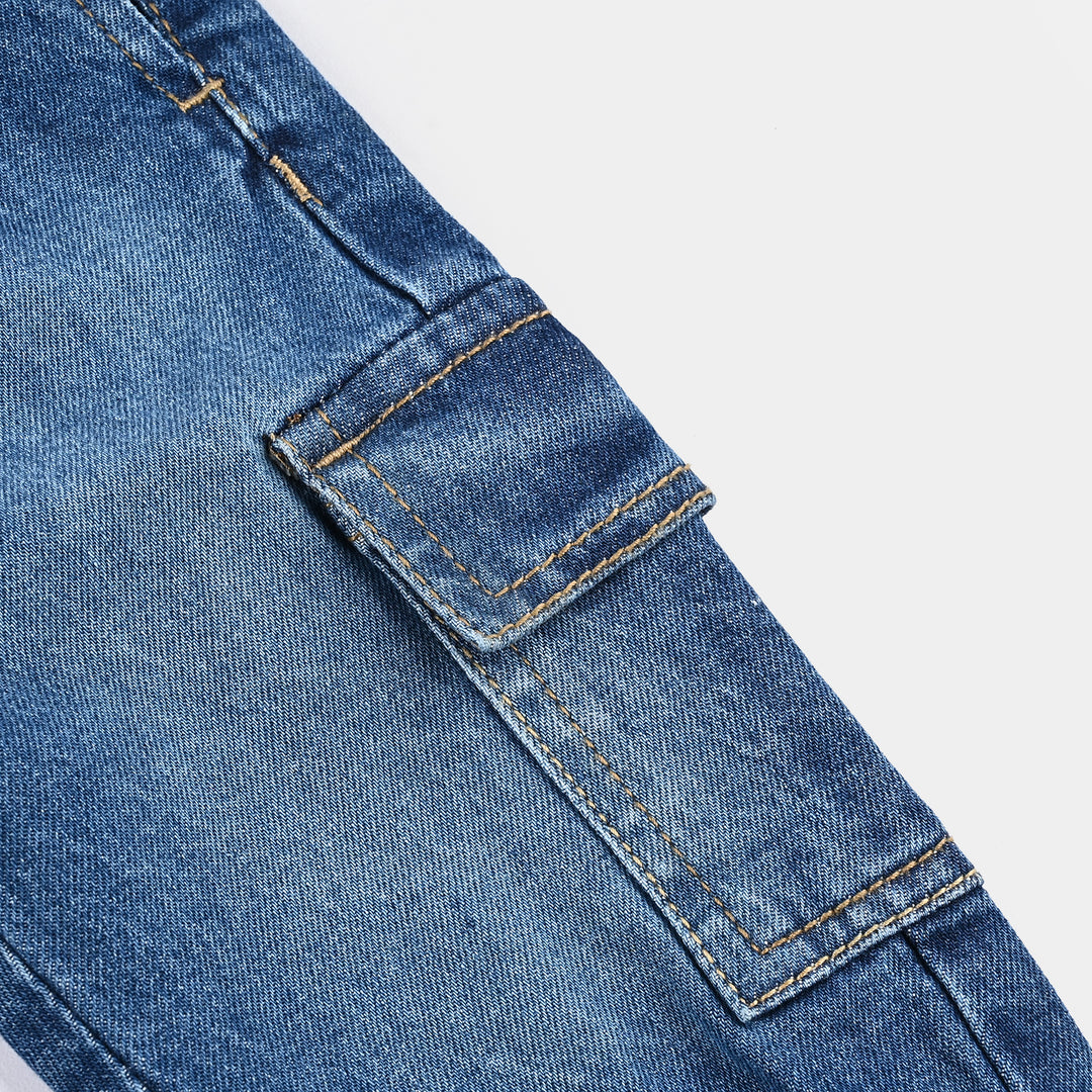 Infant Boys Denim Stretch Pant-Mid Blue