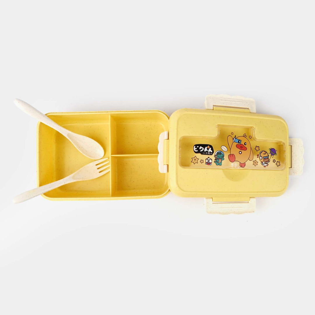 PLASTIC LUNCH BOX WITH SPOON, FORK