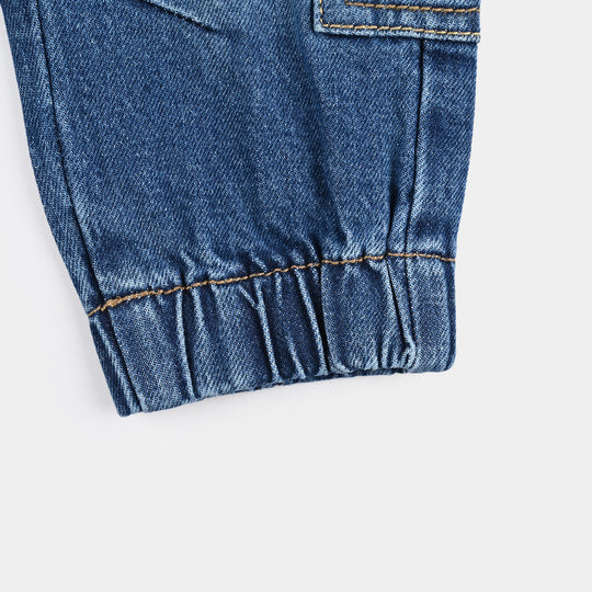Infant Boys Denim Stretch Pant-Mid Blue