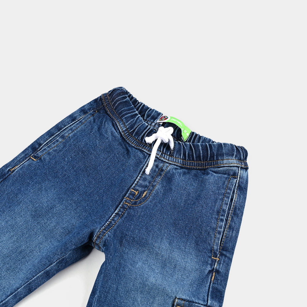 Infant Boys Denim Stretch Pant-Mid Blue