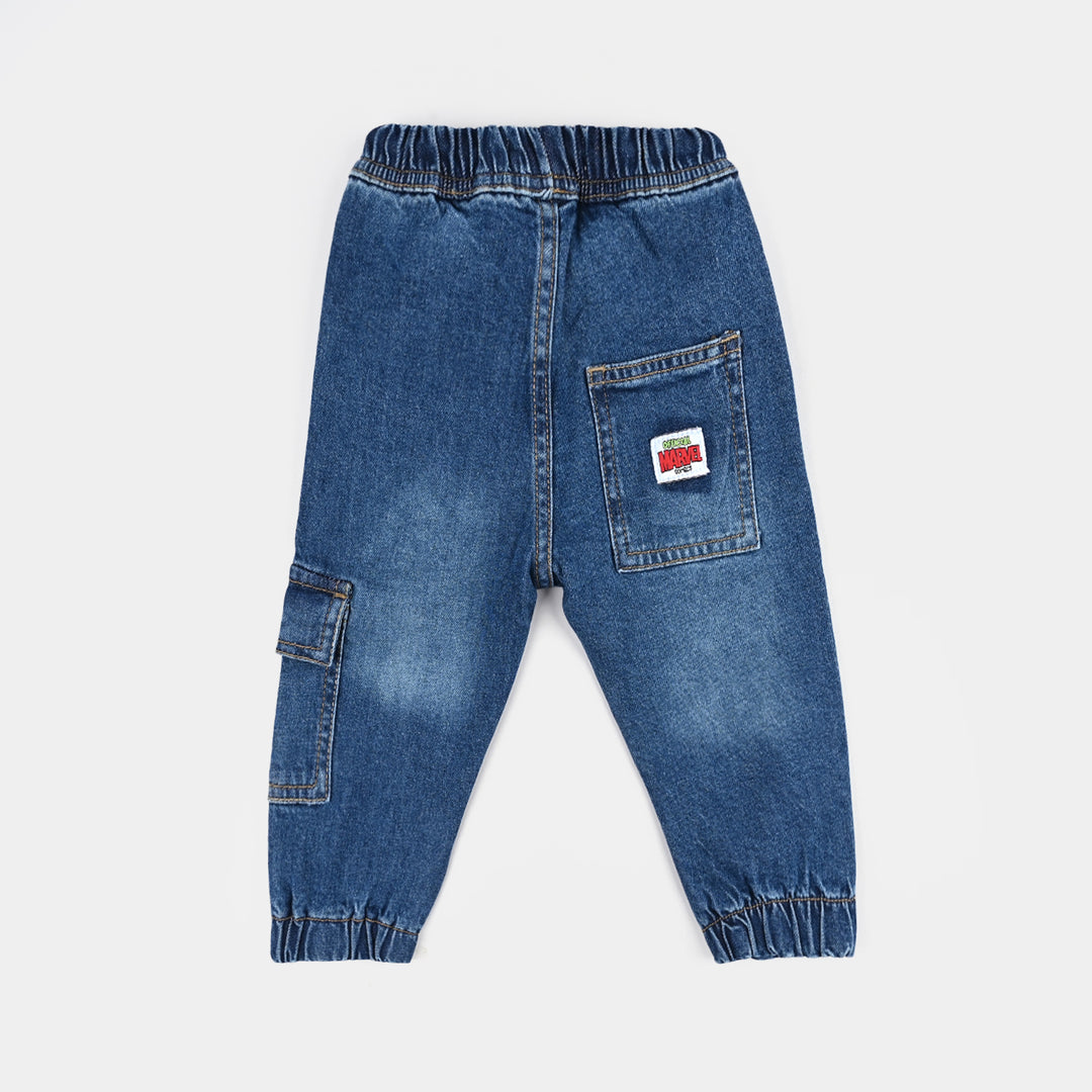 Infant Boys Denim Stretch Pant-Mid Blue
