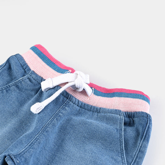 Infant Girls Denim Stretch Pant Hearts Pocket-LT.Blue