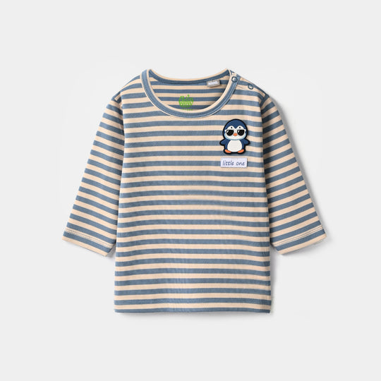 Infant Boys Yarn Dyed T-Shirt Penguin-Blue