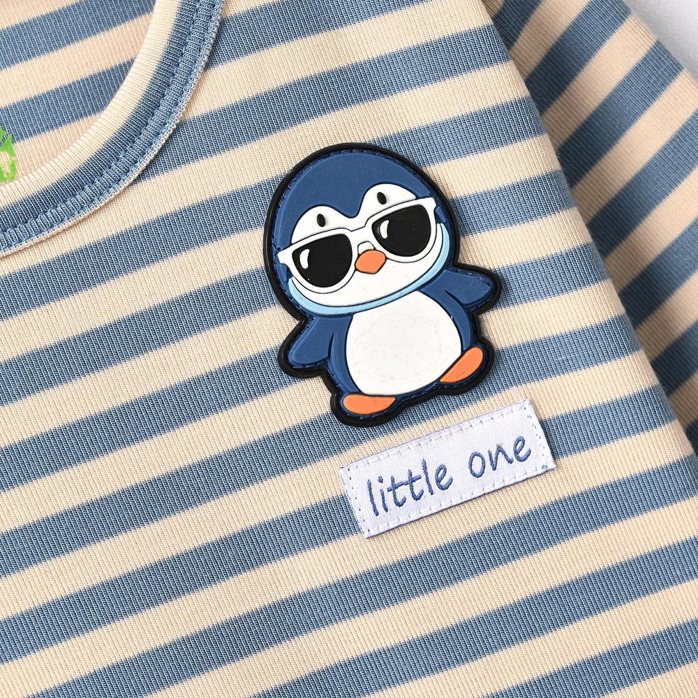 Infant Boys Yarn Dyed T-Shirt Penguin-Blue