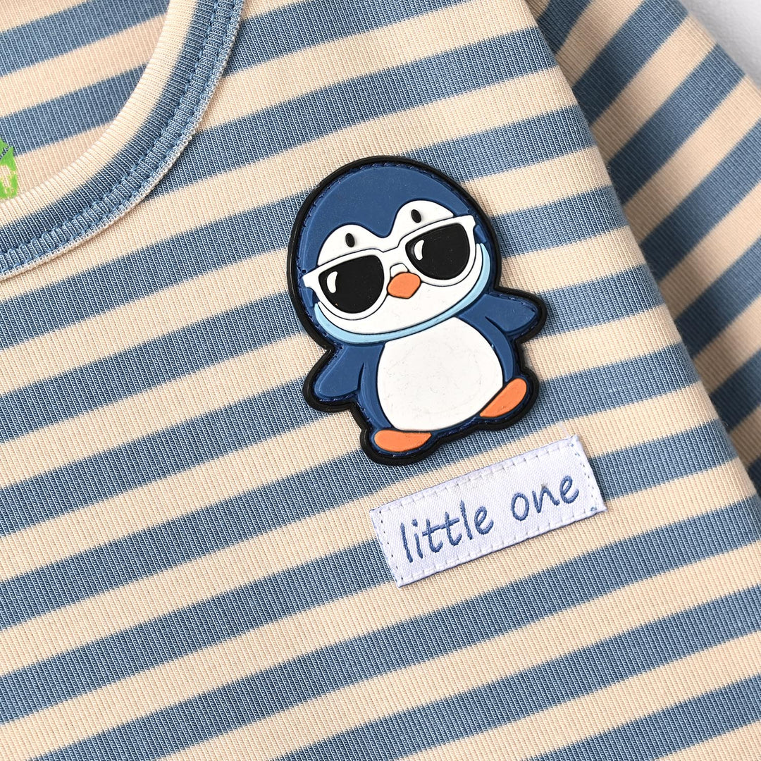 Infant Boys Yarn Dyed T-Shirt Penguin-Blue