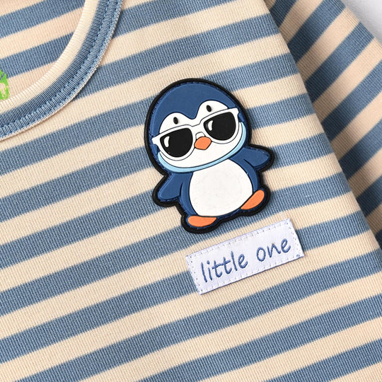 Infant Boys Yarn Dyed T-Shirt Penguin-Blue