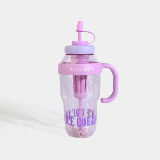 Plastic Ice Cream Water Mug with Straw