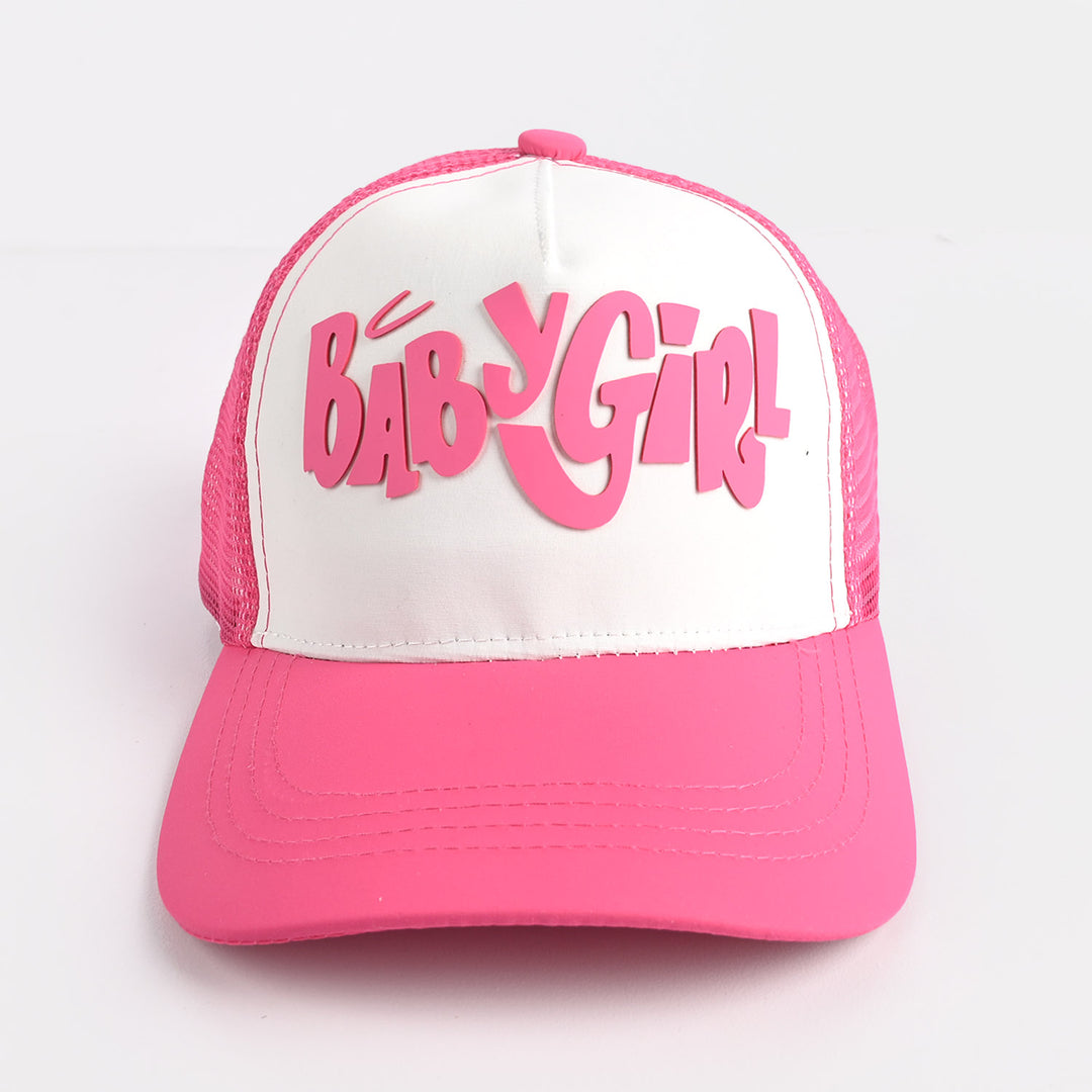 Girls Mix taffeta Cap-Baby Girl-Pnk.White