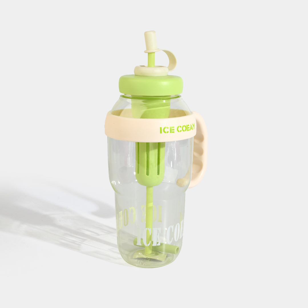 Ice Cream Mug with Side Handle and Built-In Straw
