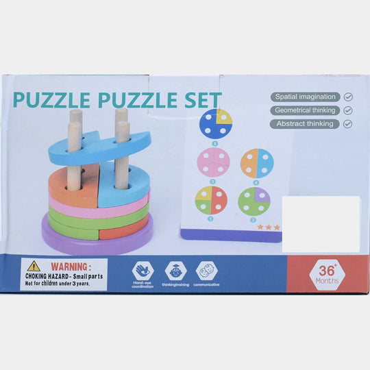 Wooden Fractional Circle Stacking Toy