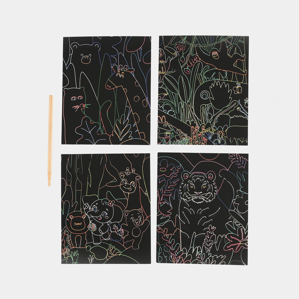 Forest & Animals Scratch Cards – Creative, Fun & Mess-Free Activity for Kids