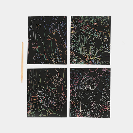 Forest & Animals Scratch Cards – Creative, Fun & Mess-Free Activity for Kids