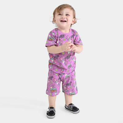 Infant Boys Cotton Jersey Knitted Suit Berry Vibes-Tulip