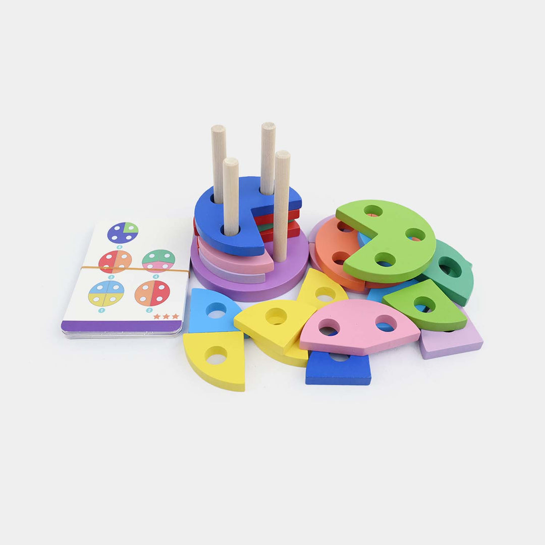 Wooden Fractional Circle Stacking Toy