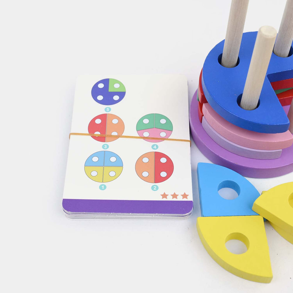 Wooden Fractional Circle Stacking Toy