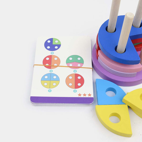 Wooden Fractional Circle Stacking Toy