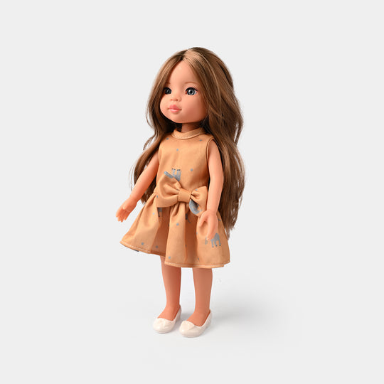 Pretty Doll | Posable Doll with Brown Dress